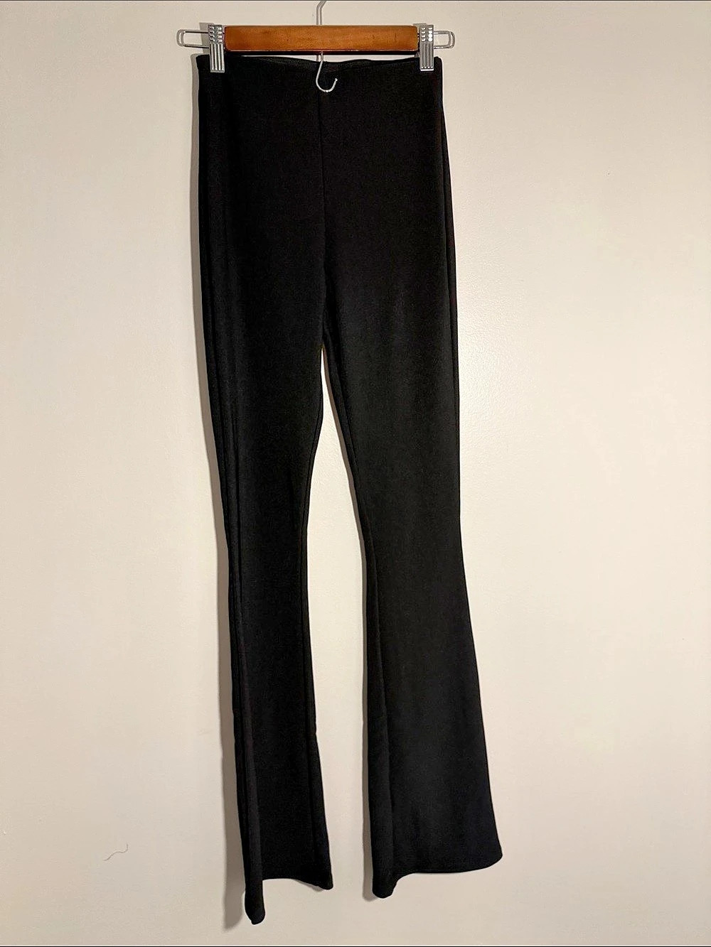Zara Stretch Flare Pants Black Medium